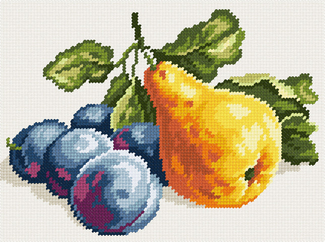 DIY Needlepoint Kit "Still life with a pear" 10.6"x14.2"