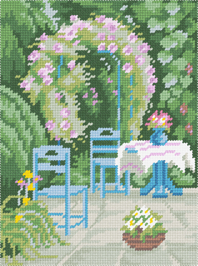 DIY Needlepoint Kit "In the garden" 10.6"x14.2"