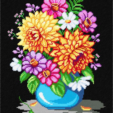 DIY Printed Tapestry Kit “A Bouquet of Dahlias” Needlepoint Kit