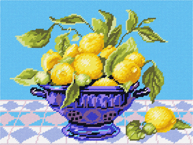 DIY Needlepoint Kit "Lemons in a vase" 14.2"x18.5"