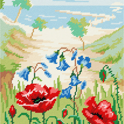 DIY Needlepoint Kit "Poppies" 14.2"x18.5"