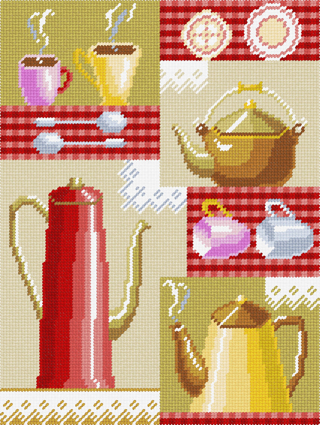 DIY Needlepoint Kit "Tea invitation" 14.2"x18.5"