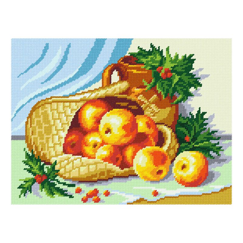 DIY Needlepoint Kit "Basket with apples" 14.2"x18.5"
