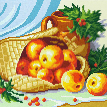 DIY Needlepoint Kit "Basket with apples" 14.2"x18.5"