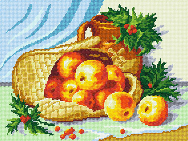 DIY Needlepoint Kit "Basket with apples" 14.2"x18.5"