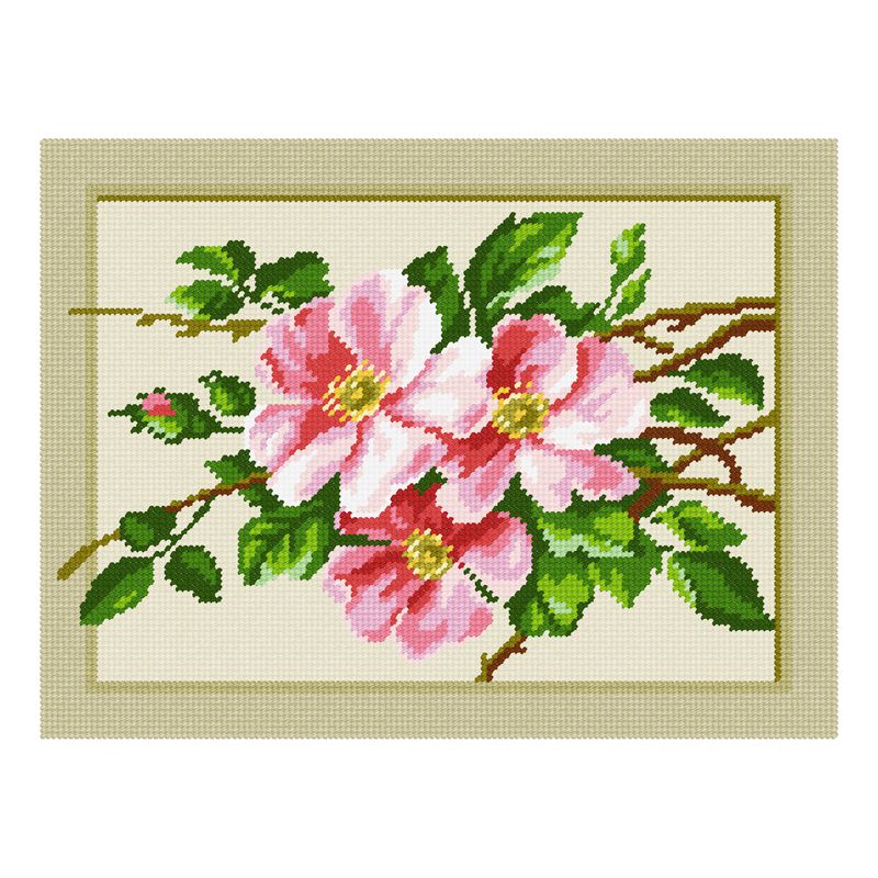 DIY Needlepoint Kit "Dog-rose" 14.2"x18.5"