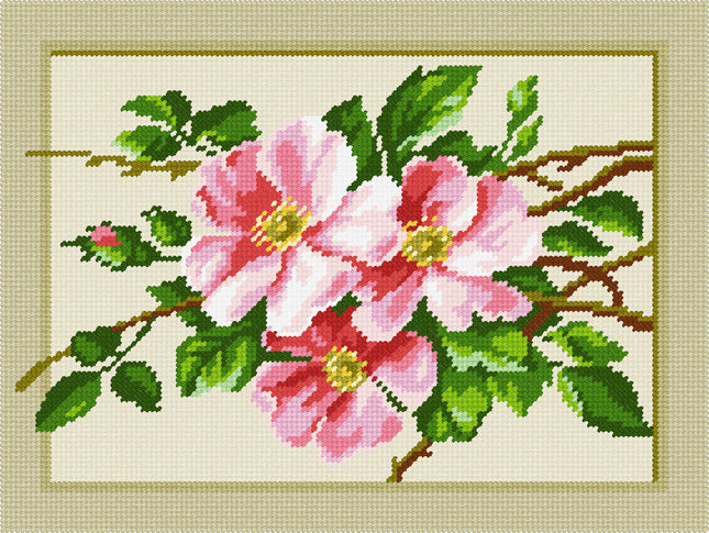 DIY Needlepoint Kit "Dog-rose" 14.2"x18.5"