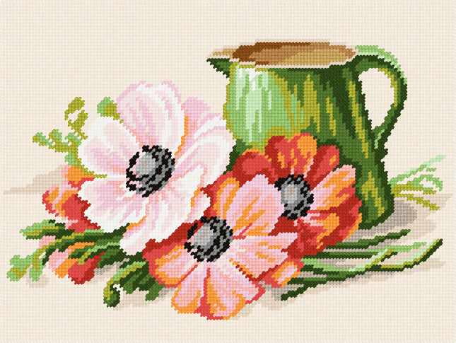 DIY Needlepoint Kit "Anemones" 14.2"x18.5"