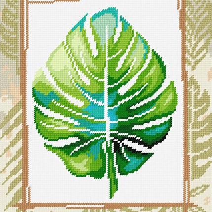 DIY Needlepoint Kit "Monstera Leaf" 14.2"x18.5"