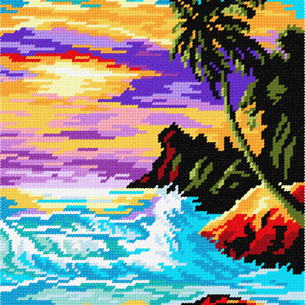 DIY Needlepoint Kit "Tropical Sunset" 14.2"x18.5"