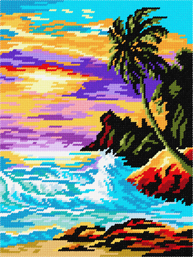 DIY Needlepoint Kit "Tropical Sunset" 14.2"x18.5"