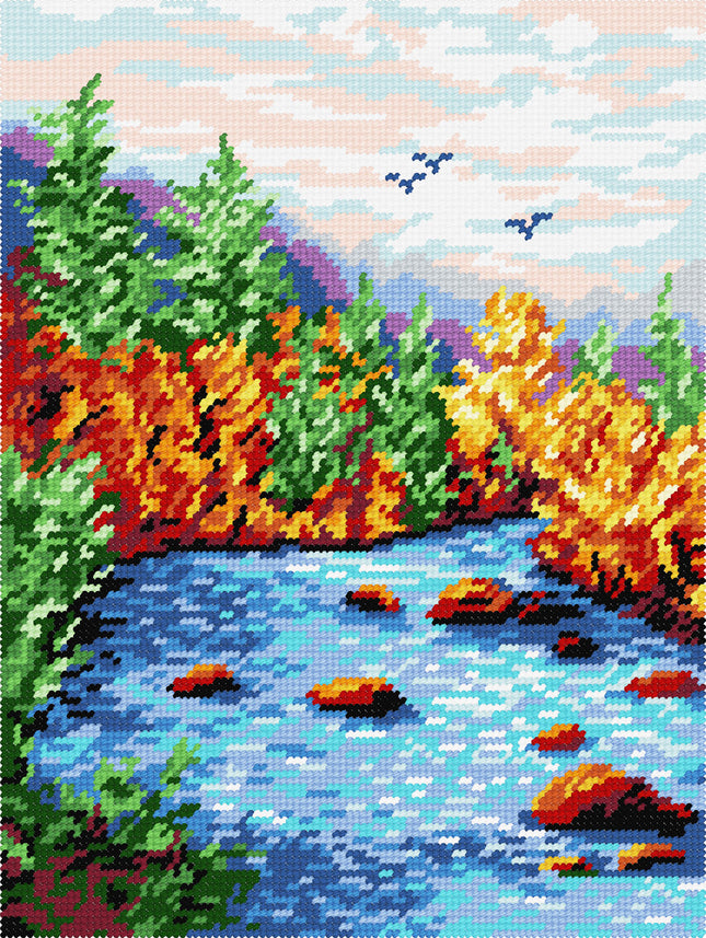 DIY Needlepoint Kit "Valley in October" 14.2"x18.5"