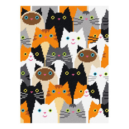 DIY Needlepoint Kit "Cat Choir" 14.2"x18.5"