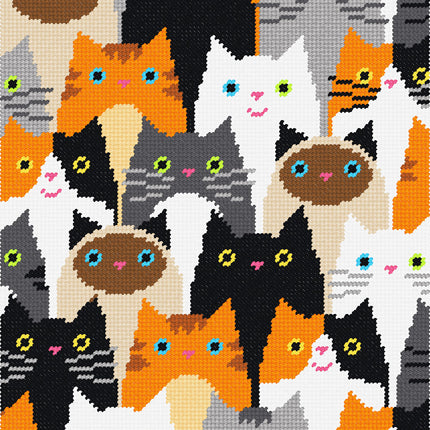 DIY Needlepoint Kit "Cat Choir" 14.2"x18.5"