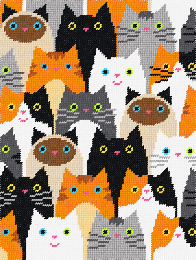 DIY Needlepoint Kit "Cat Choir" 14.2"x18.5"
