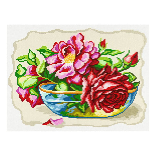 DIY Needlepoint Kit "Enchanting Roses" 14.2"x18.5"