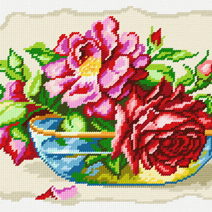 DIY Needlepoint Kit "Enchanting Roses" 14.2"x18.5"