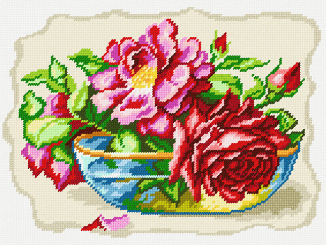 DIY Needlepoint Kit "Enchanting Roses" 14.2"x18.5"