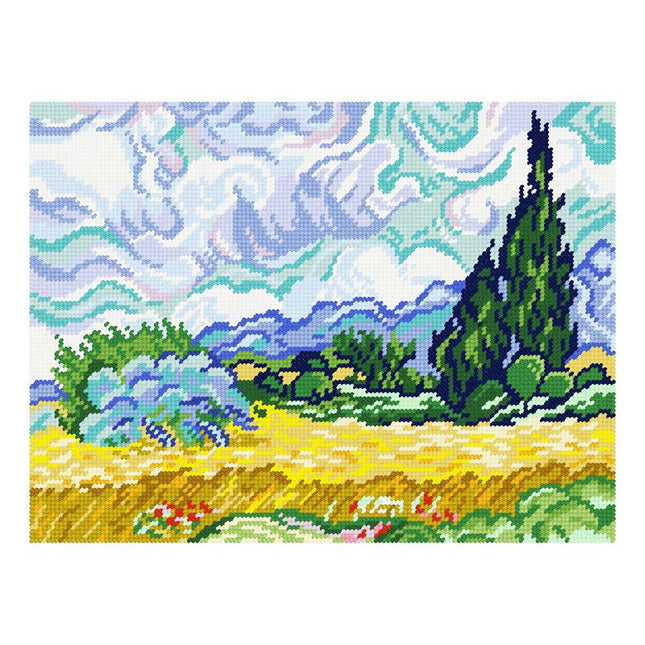 DIY Needlepoint Kit "Wheat Field with Cypresses, V. van Gogh" 14.2"x18.5"