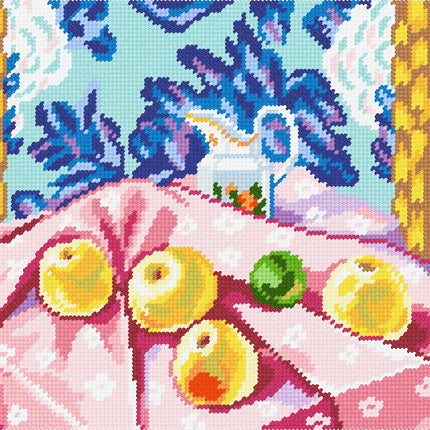 DIY Needlepoint Kit "Still Life with Apples on a Pink Tablecloth" 14.2"x18.5"