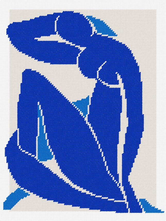 DIY Needlepoint Kit "Blue Nude" 14.2"x18.5"
