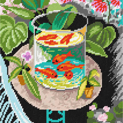 DIY Needlepoint Kit "Goldfish" 14.2"x18.5"