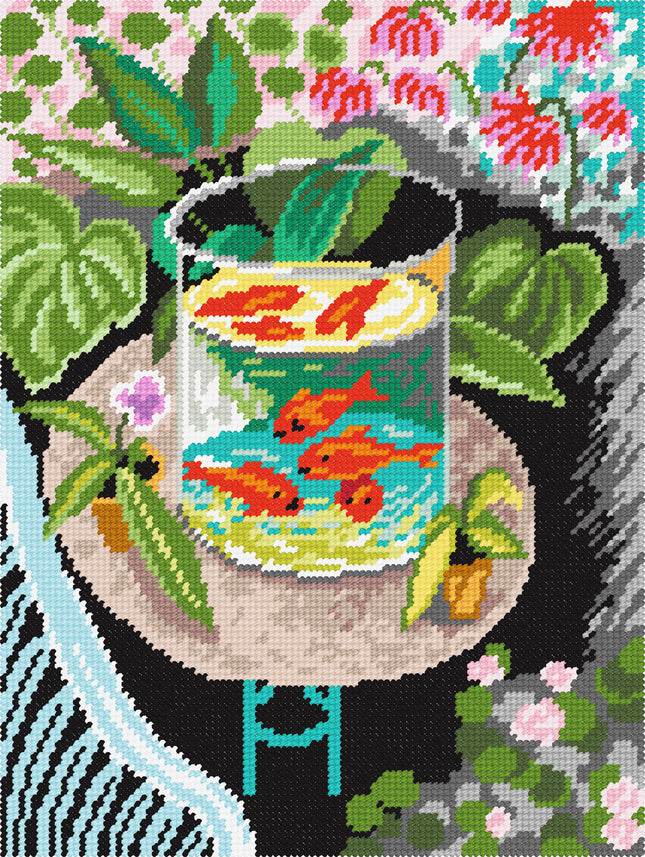 DIY Needlepoint Kit "Goldfish" 14.2"x18.5"