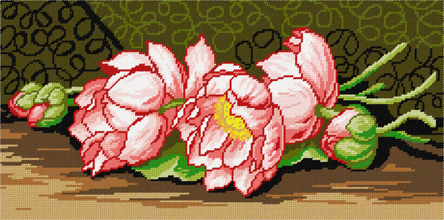 DIY Needlepoint Kit "Lotuses" 15.0"x30.3"