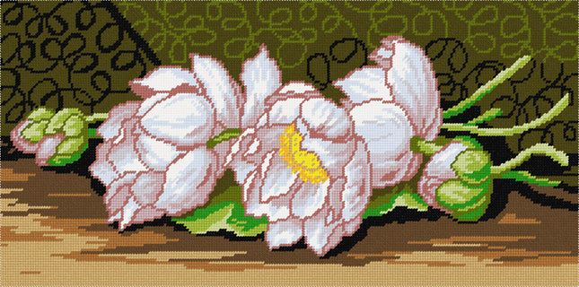 DIY Needlepoint Kit "Moon Lotuses" 15.0"x30.3"