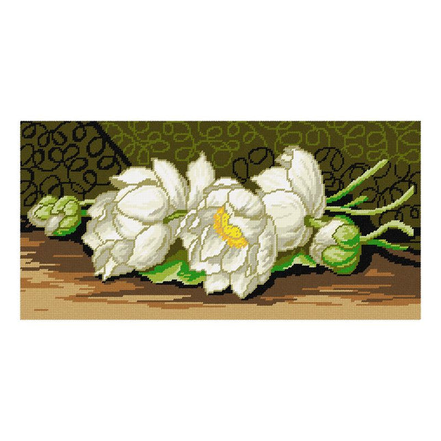 DIY Needlepoint Kit "White Lotuses" 15.0"x30.3"