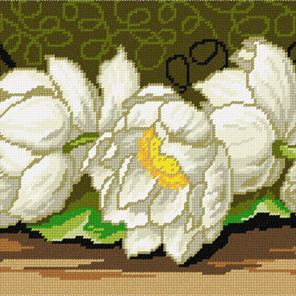DIY Needlepoint Kit "White Lotuses" 15.0"x30.3"