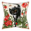 Needlepoint Pillow Kit "A Cat in Poppies"