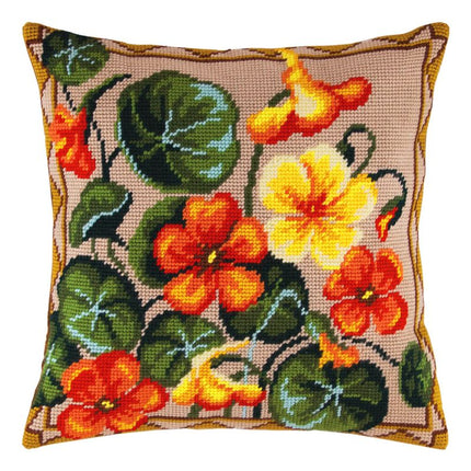 Needlepoint Pillow Kit "Nasturtium"