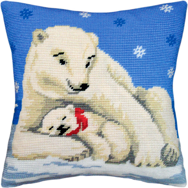 Needlepoint Pillow Kit "Polar Bears"