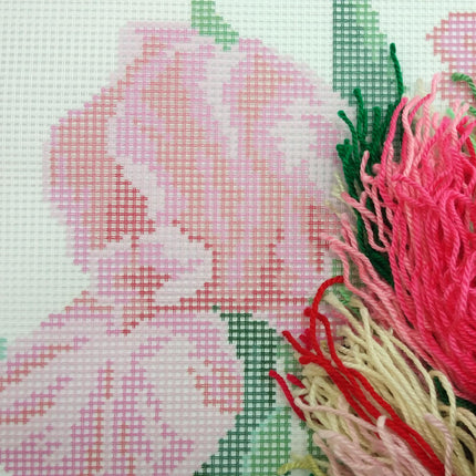 Needlepoint Pillow Kit "Pink Irises"