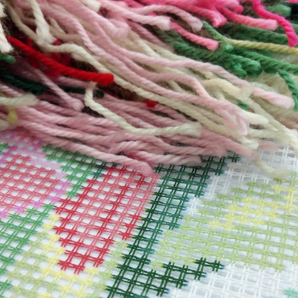 Needlepoint Pillow Kit "Pink Irises"