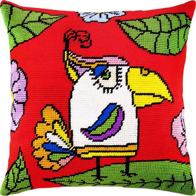 Needlepoint Pillow Kit "Parrot"