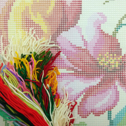 Needlepoint Pillow Kit "Tulips in Watercolor"