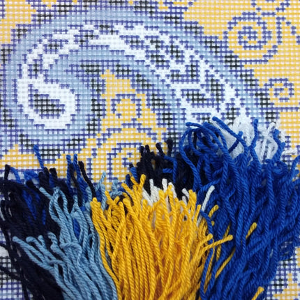 Needlepoint Pillow Kit "Azure and Gold"