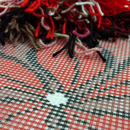 Needlepoint Pillow Kit "Red Flowers"