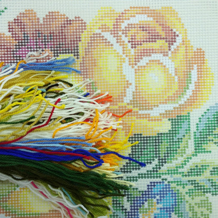 Needlepoint Pillow Kit "Lovely Roses"
