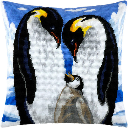 Needlepoint Pillow Kit "Penguins in Love"
