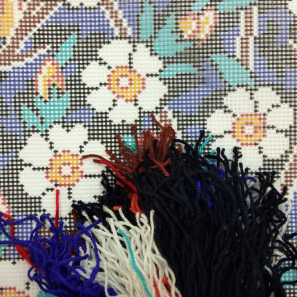 Needlepoint Pillow Kit "Daisies and Turquoise"