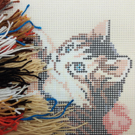 Needlepoint Pillow Kit "Kittens in a Basket"