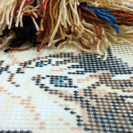 Needlepoint Pillow Kit "Kittens in a Basket"