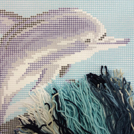 Needlepoint Pillow Kit "Dolphins"