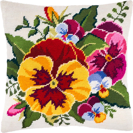 Needlepoint Pillow Kit "Violas"