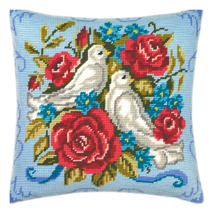 Needlepoint Pillow Kit "Pigeons"