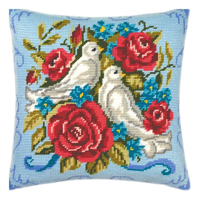 Needlepoint Pillow Kit "Pigeons"
