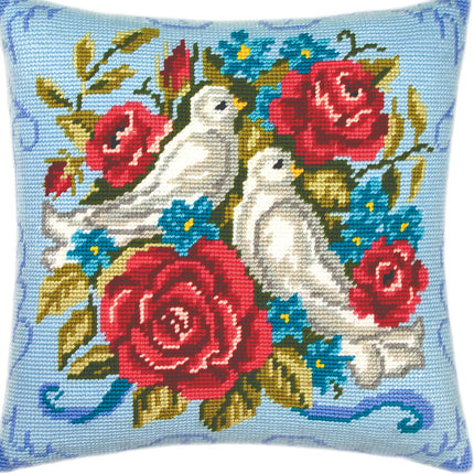 Needlepoint Pillow Kit "Pigeons"